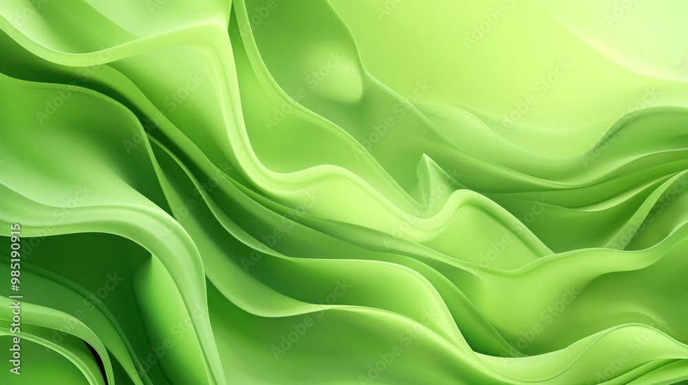 Poster green abstract background with smooth motion. swirling wave-like texture, minimalist design. macro p