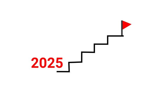 2025 target steps animation illustration