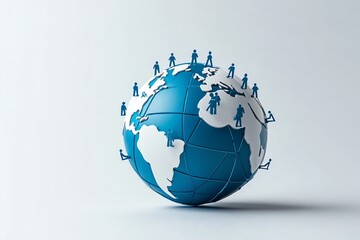 Abstract globe with people icons, representing global business culture and cross-cultural collaboration