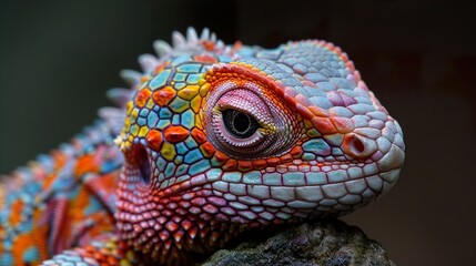 Obraz premium Close Up of a Colorful Lizard's Eye