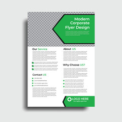 Green color corporate Business flyer with geometric shape