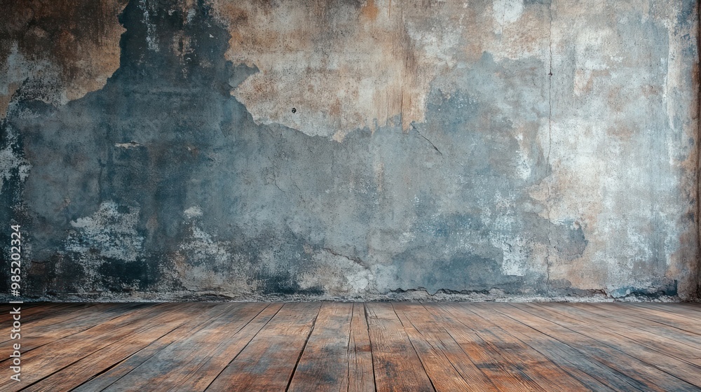 Canvas Prints Grunge Wall and Wooden Floor