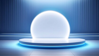 Empty room platform minimalist background for product presentation and object display. 3d rendering