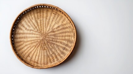 elegant wicker tray, cut-out image isolated on white background