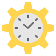 Time management icon with color style