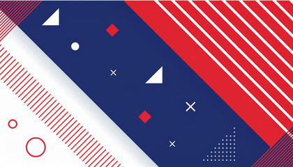 赤と青のポップな幾何学模様の抽象的背景