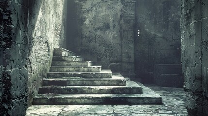 Ancient Stone Stairs in Ruins - Historical Architecture