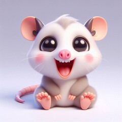Naklejka premium 3D lachendes Opossum