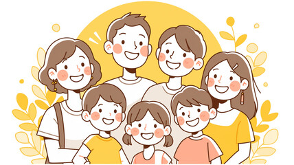 【透過】背景が透明の家族のアイコン素材。カラフルでポップ,ファミリー,かわいい,シンプル,