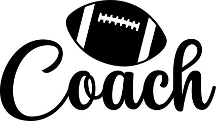 Coach sports typography clip art design on plain white transparent isolated background for card, shirt, hoodie, sweatshirt, apparel, card, tag, mug, icon, poster or badge