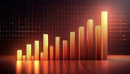 a simple bar graph that is rising and represents financial prosperity.