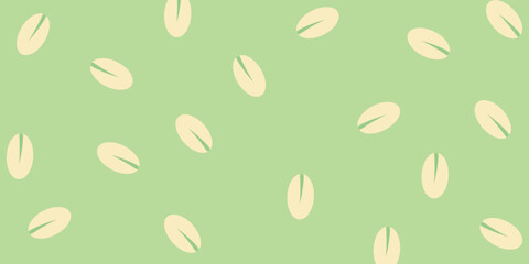 Seamless texture with pistachios on green background for your design