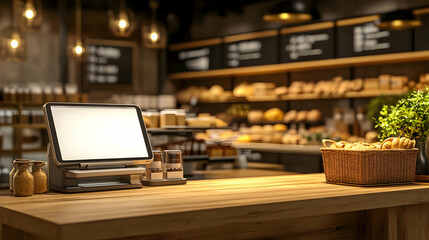 Bakery Counter with Digital Display - 3d Illustration