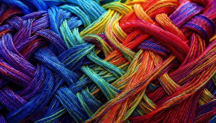 Colorful knitted rope background