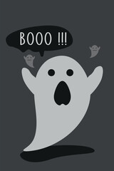 cute ghost for halloween background