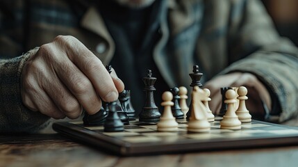 A Hand Reaching for a Chess Piece During a Game