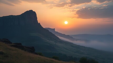 Sunrise over the Mountain Range