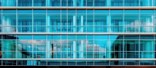 Obraz premium Reflections In Windows In Modern Building