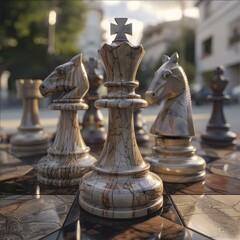 Giant Chess Board Close up 
