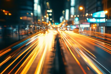 Obraz premium Abstract Night City Lights Blurred Motion Photography Background