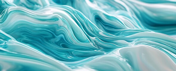 Obraz premium Aquamarine Wave with Liquid Texture