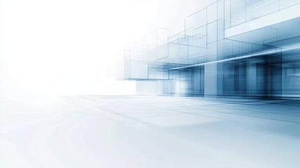 Obraz premium Minimalist architectural blueprint of a department store, highlighting geometric patterns and open design spaces