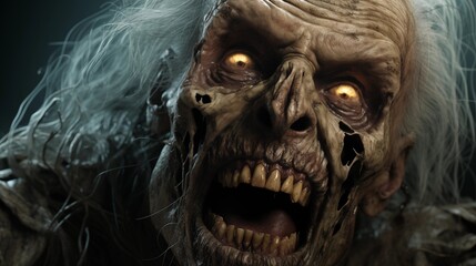 Fototapeta premium Scary Zombie - Horror Concept on Transparent Background 