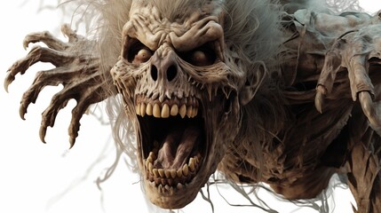 Scary Zombie - Horror Concept on Transparent Background 