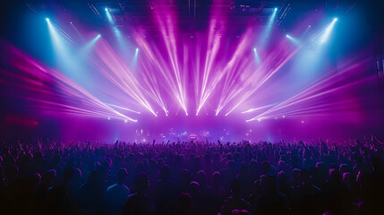 Concert Crowd with Stage Lights Photo