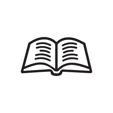 recommend clip art: Open book with readable text icon on white background.