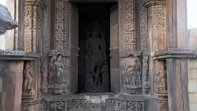 Chaturbhuj temple in khajuraho the group of monuments of hindu and jain temples in chhatarpur district, madhya pradesh, India.Unesco world heritage site.