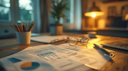 Personal finance management with budgeting tools on a desk, organized style, close-up, sharp focus, bright lighting