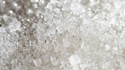 close-up of sugar with a crystalline texture filling the entire frame, the image should highlight the sparkling granules