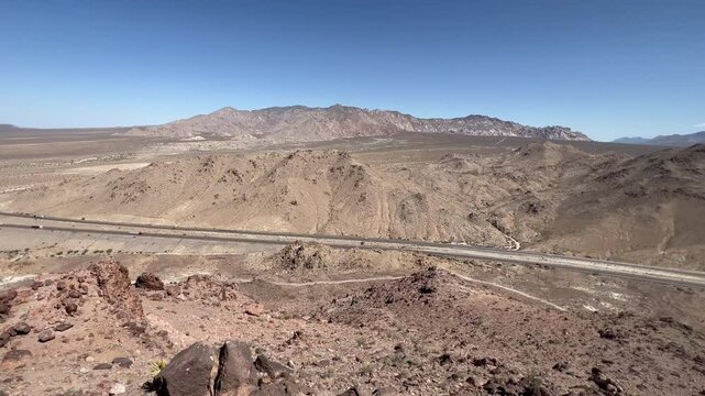 desert highway crossing california mojave desert