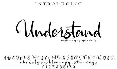 Understand Font Stylish brush painted an uppercase vector letters, alphabet, typeface