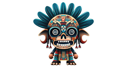 Aztec Warrior Cartoon Character Illustration