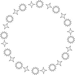 Stars various arranged in a circle. Decoration elements