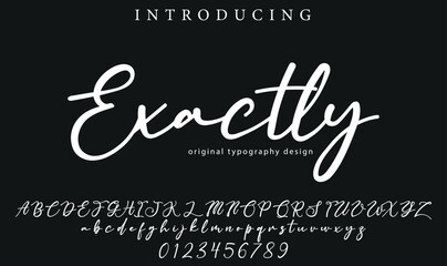 Exactly Font Stylish brush painted an uppercase vector letters, alphabet, typeface