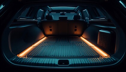 Illuminated Car Trunk Interior With LED Lights