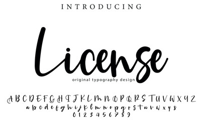 License Font Stylish brush painted an uppercase vector letters, alphabet, typeface