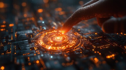 business technology ernet and network concept technology future virtual display button customer experienceillustration