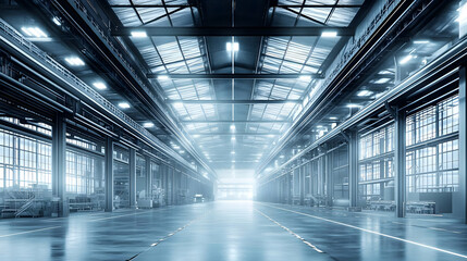 Obraz premium Industrial Warehouse Interior - 3D Illustration