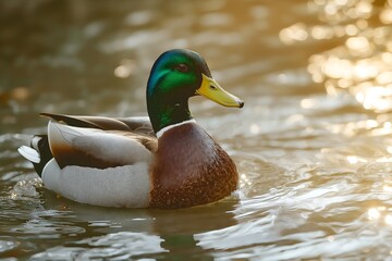 Fototapeta premium Wildlife Photography Of A Duck, Animal Photography, Duck Close-up, Duck Nature Photography, Animal Portrait Photography, High Quality Duck Image