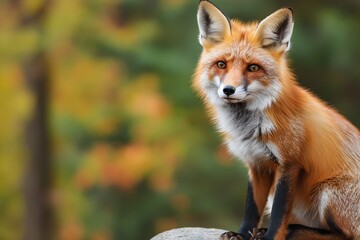 Fototapeta premium Wildlife Photography Of A Fox, Animal Photography, Fox Close-up, Fox Nature Photography, Animal Portrait Photography, High Quality Fox Image
