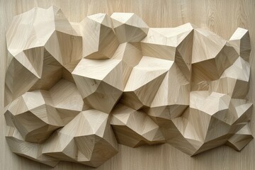 Naklejka premium Abstract geometric paper sculpture with layered, faceted shapes