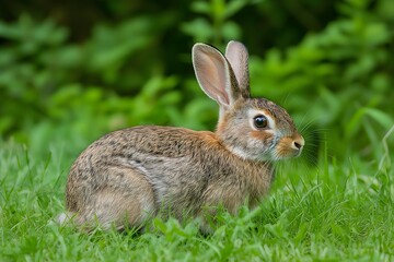 Fototapeta premium Wildlife Photography Of A Rabbit, Animal Photography, Rabbit Close-up, Rabbit Nature Photography, Animal Portrait Photography, High Quality Rabbit Image