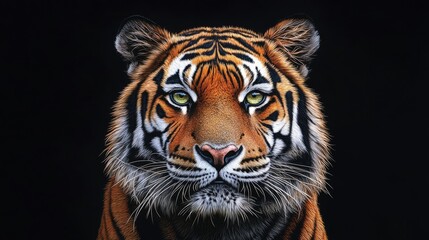Fototapeta premium Majestic Tiger Portrait Against Dark Background