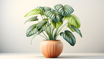 Obraz premium Stylish potted plant with green leaves