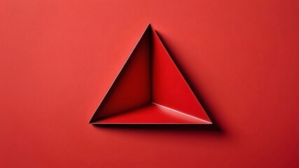 Red triangle cutout on a red background.