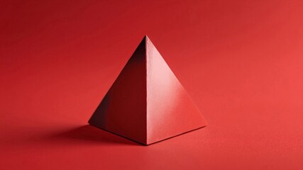 Red pyramid shape on red background.